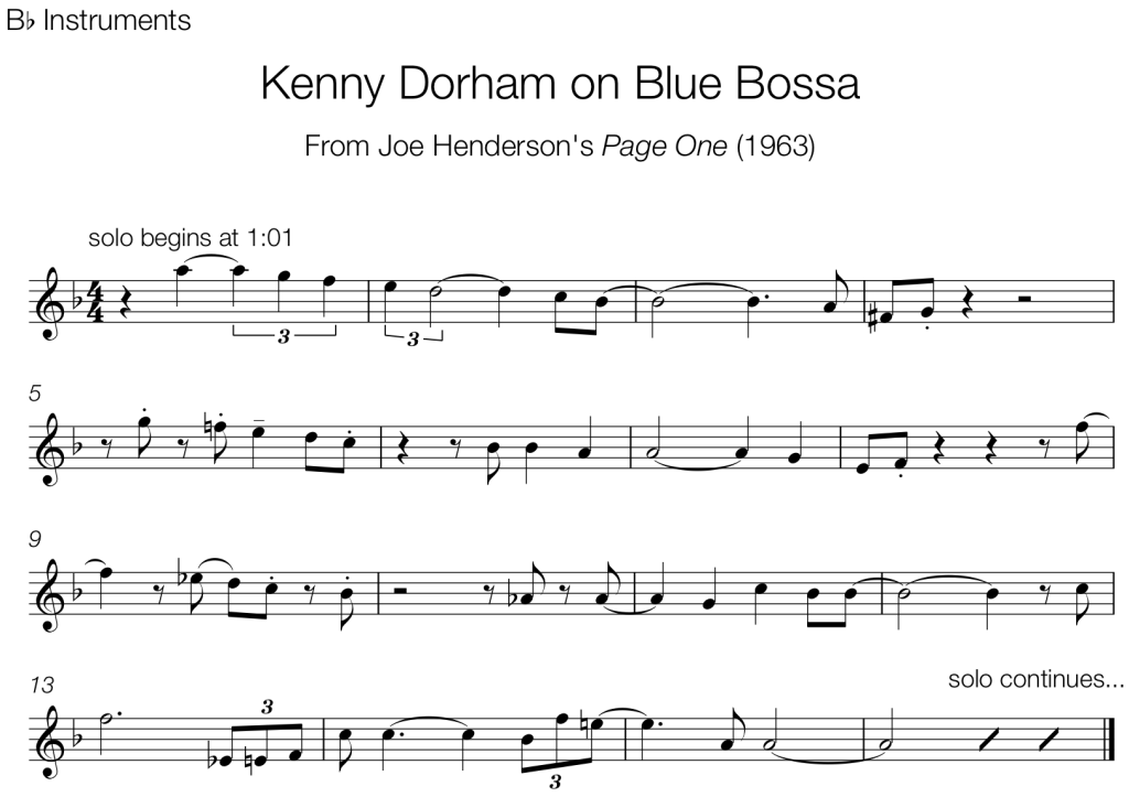 Blue bossa deals trumpet